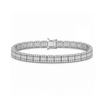 5.85 Ct. Natural Diamond Baguette Design Tennis Bracelet
