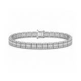 5.85 Ct. Natural Diamond Baguette Design Tennis Bracelet