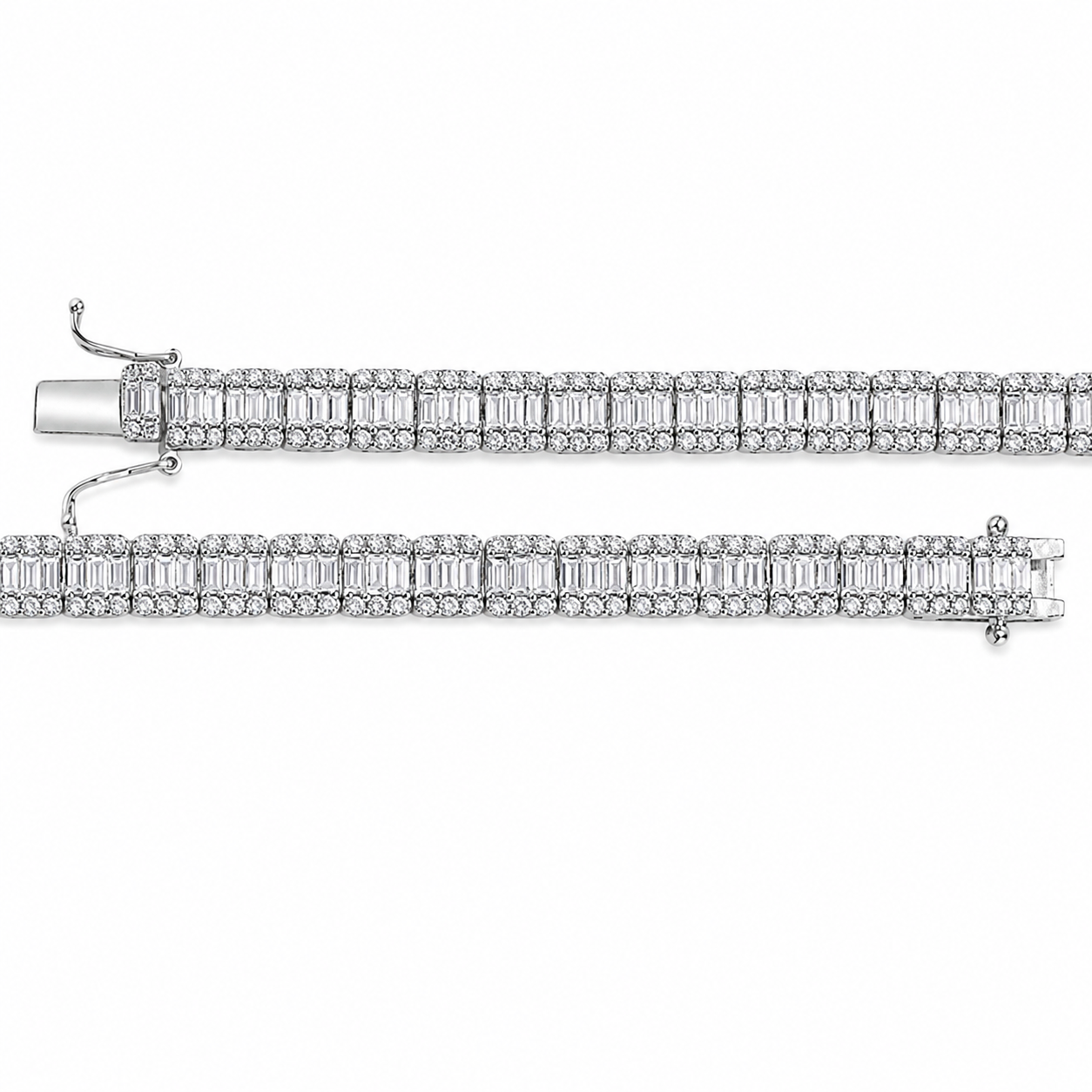 5.85 Ct. Natural Diamond Baguette Design Tennis Bracelet