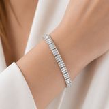 5.85 Ct. Natural Diamond Baguette Design Tennis Bracelet
