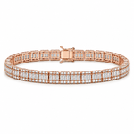 5.85 Ct. Natural Diamond Baguette Design Tennis Bracelet