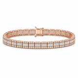 5.85 Ct. Natural Diamond Baguette Design Tennis Bracelet