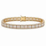 5.85 Ct. Natural Diamond Baguette Design Tennis Bracelet