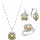 5.95 Carat Fancy Yellow Diamond Design Set