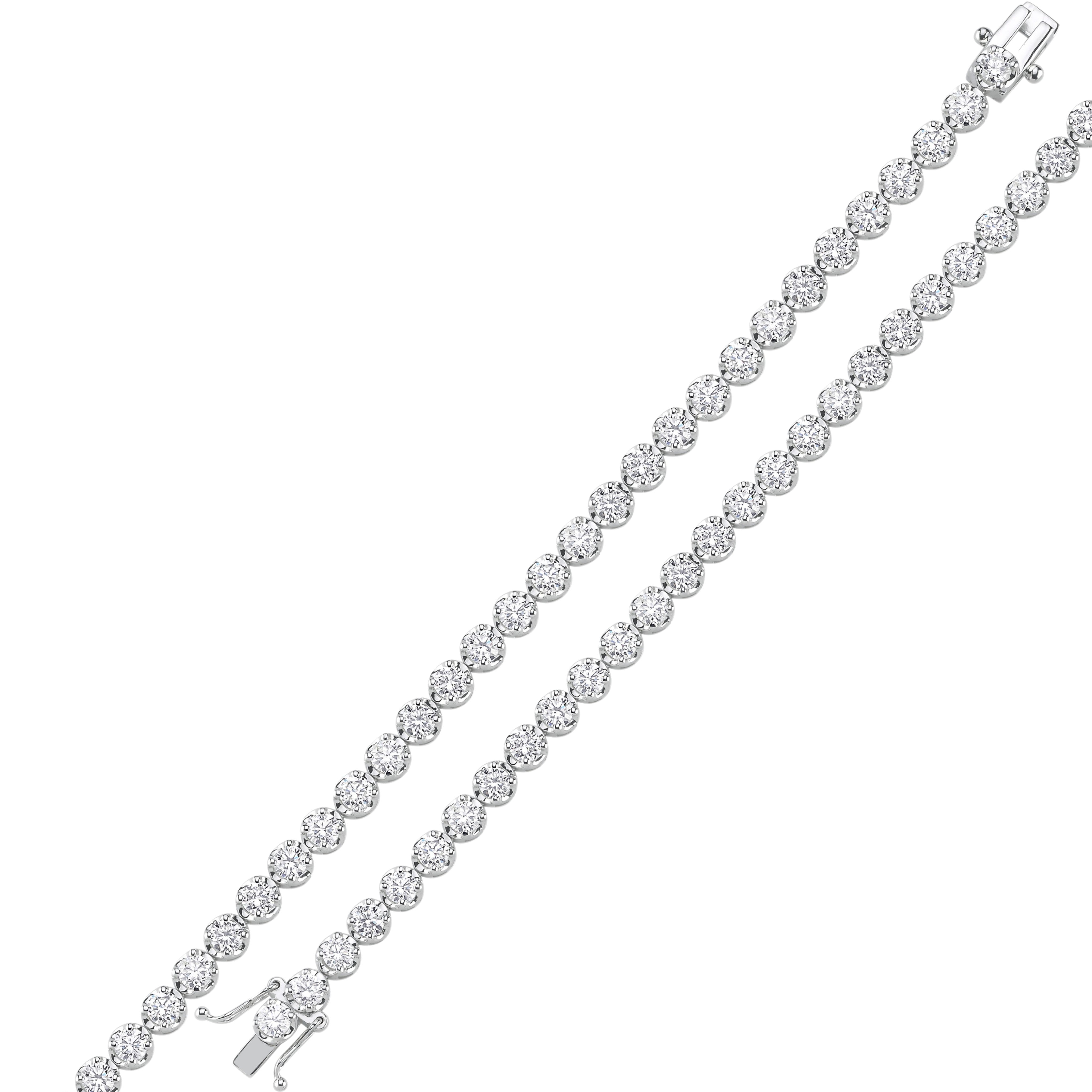 5 Carat Crown Design Natural Diamond Tennis Bracelet