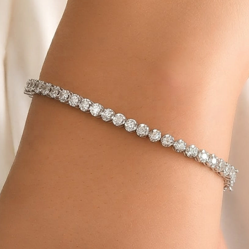 5 Carat Crown Design Natural Diamond Tennis Bracelet