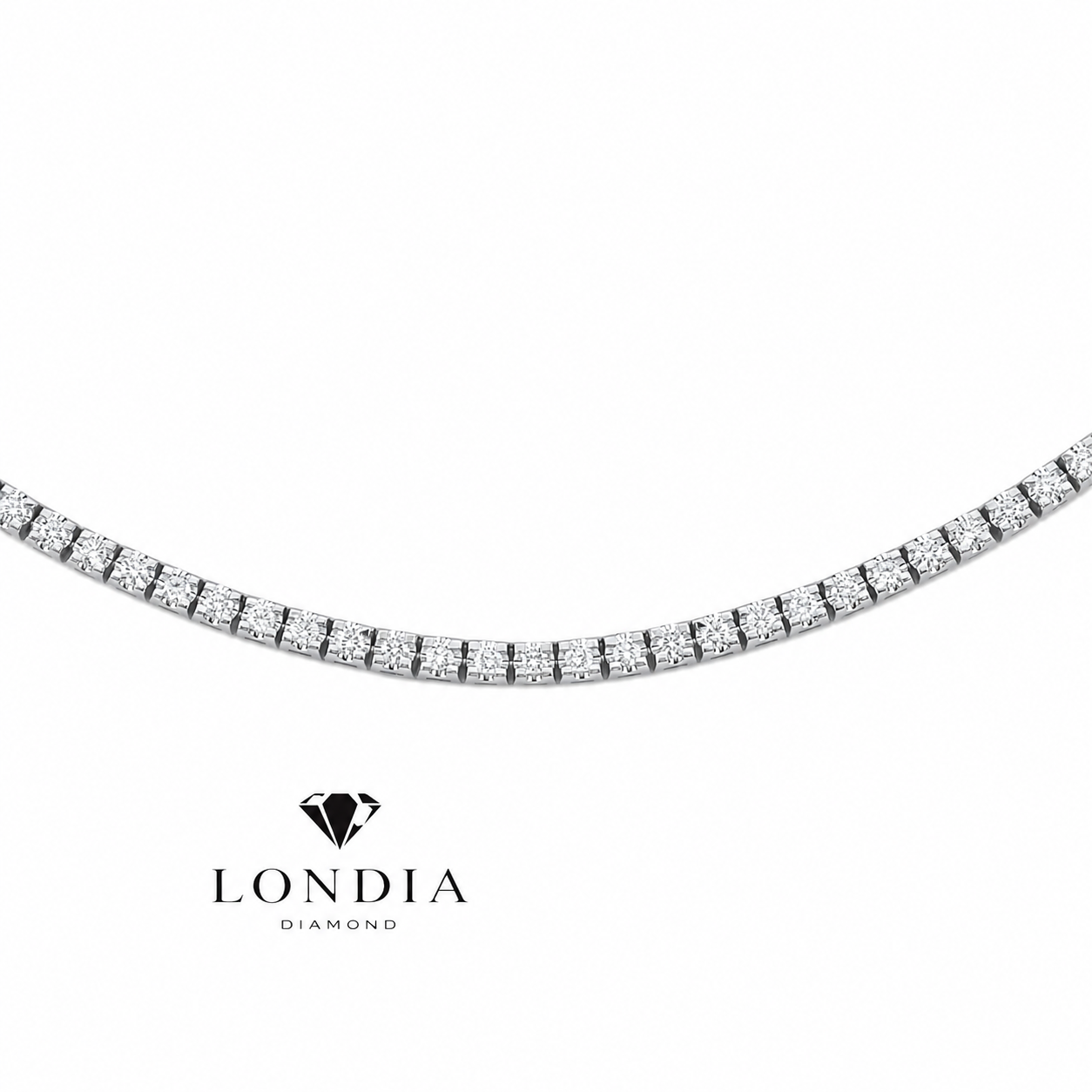 5 Carat Natural Diamond Clair Tennis Necklace