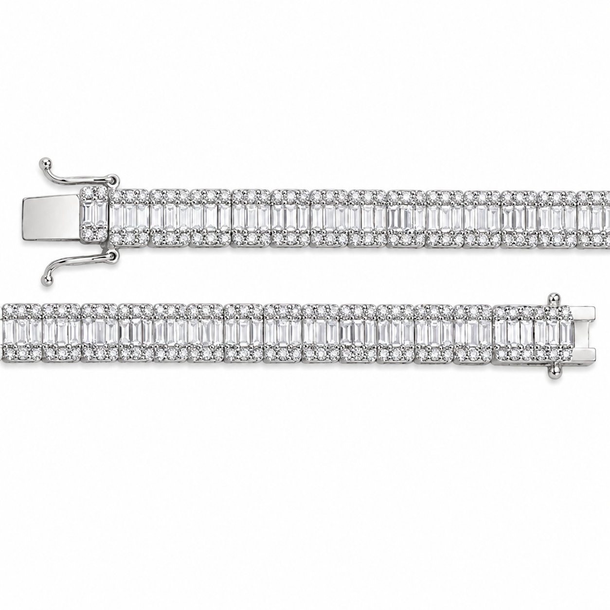 6.60 Ct. Natural Diamond Baguette Design Tennis Bracelet
