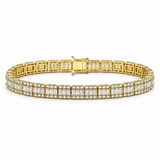6.60 Ct. Natural Diamond Baguette Design Tennis Bracelet