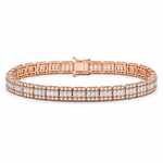 6.60 Ct. Natural Diamond Baguette Design Tennis Bracelet