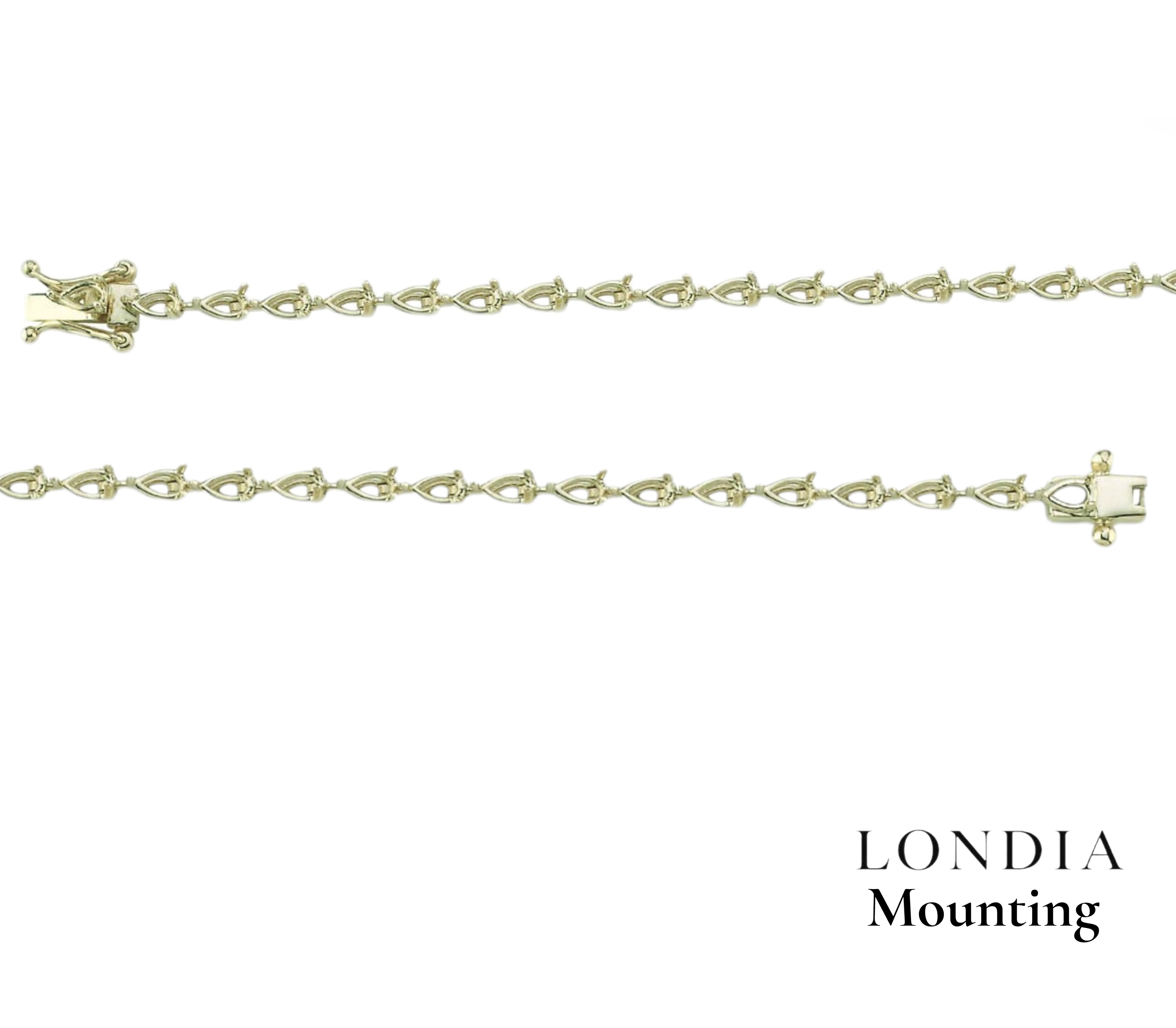 6.71 Gr.  Mounting Pear Graduated Bracelet 18K Gold
