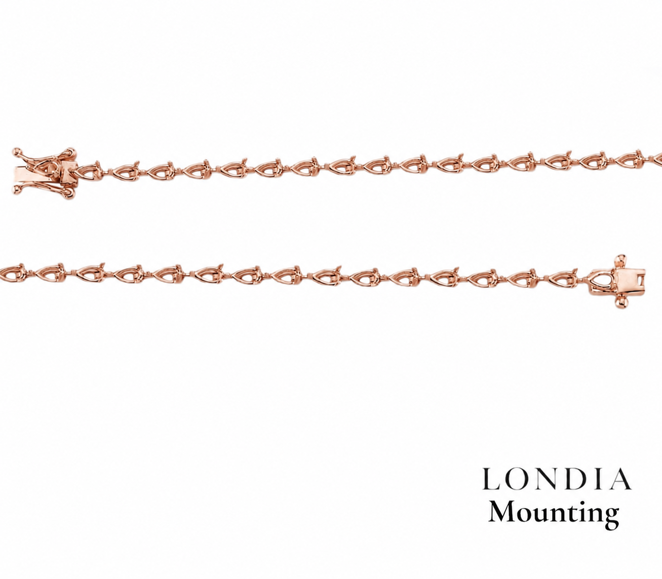 6.71 Gr.  Mounting Pear Graduated Bracelet 18K Gold