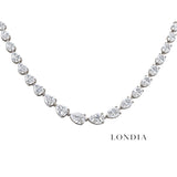 6.75 Carat Natural Diamond Graduated Pear-Cut Tennis Necklace