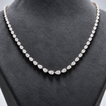 6.75 Carat Natural Diamond Graduated Pear-Cut Tennis Necklace