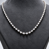6.75 Carat Natural Diamond Graduated Pear-Cut Tennis Necklace