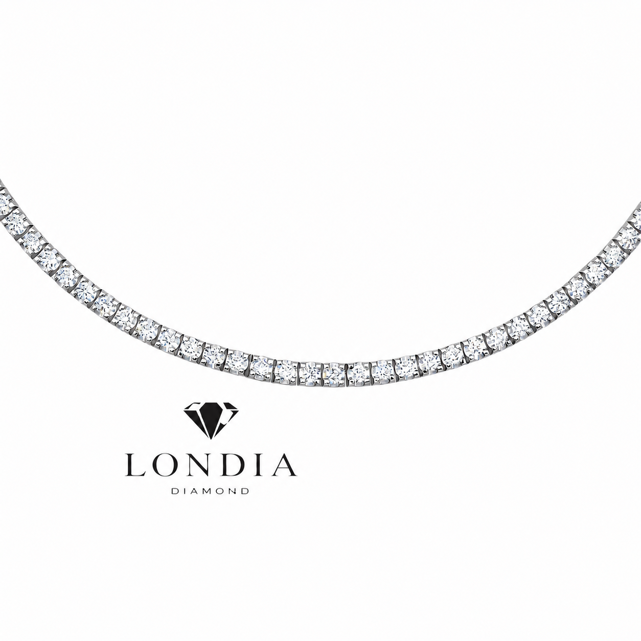 6 Carat Natural Diamond Clair Tennis Necklace