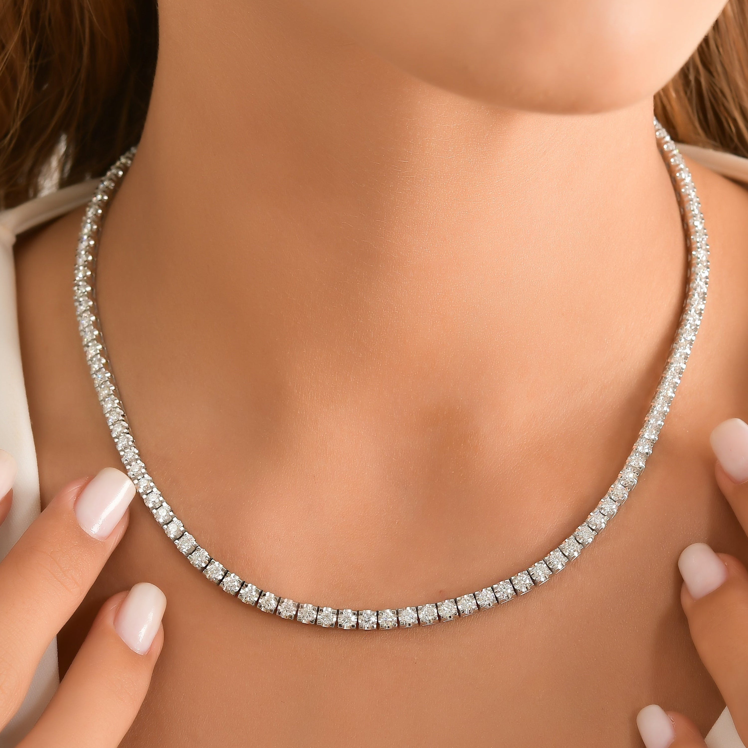 6 Carat Natural Diamond Clair Tennis Necklace