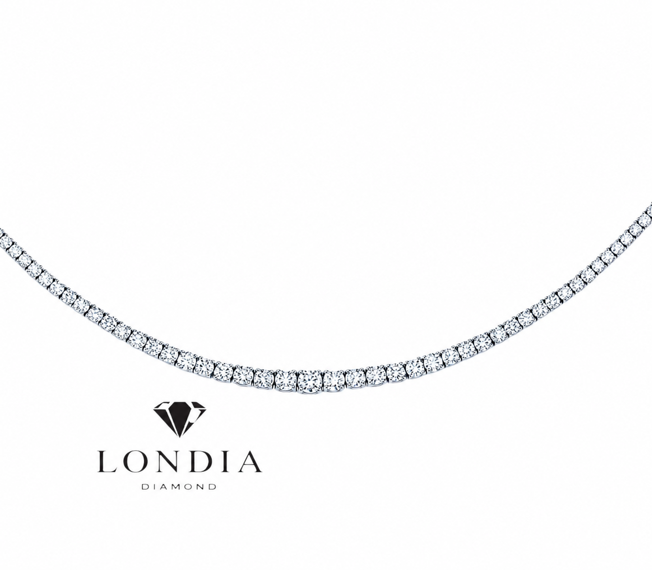 6 Carat Natural Diamond Classic Graduated Tennis Necklace