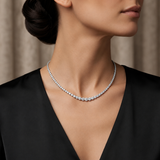 6 Carat Natural Diamond Classic Graduated Tennis Necklace