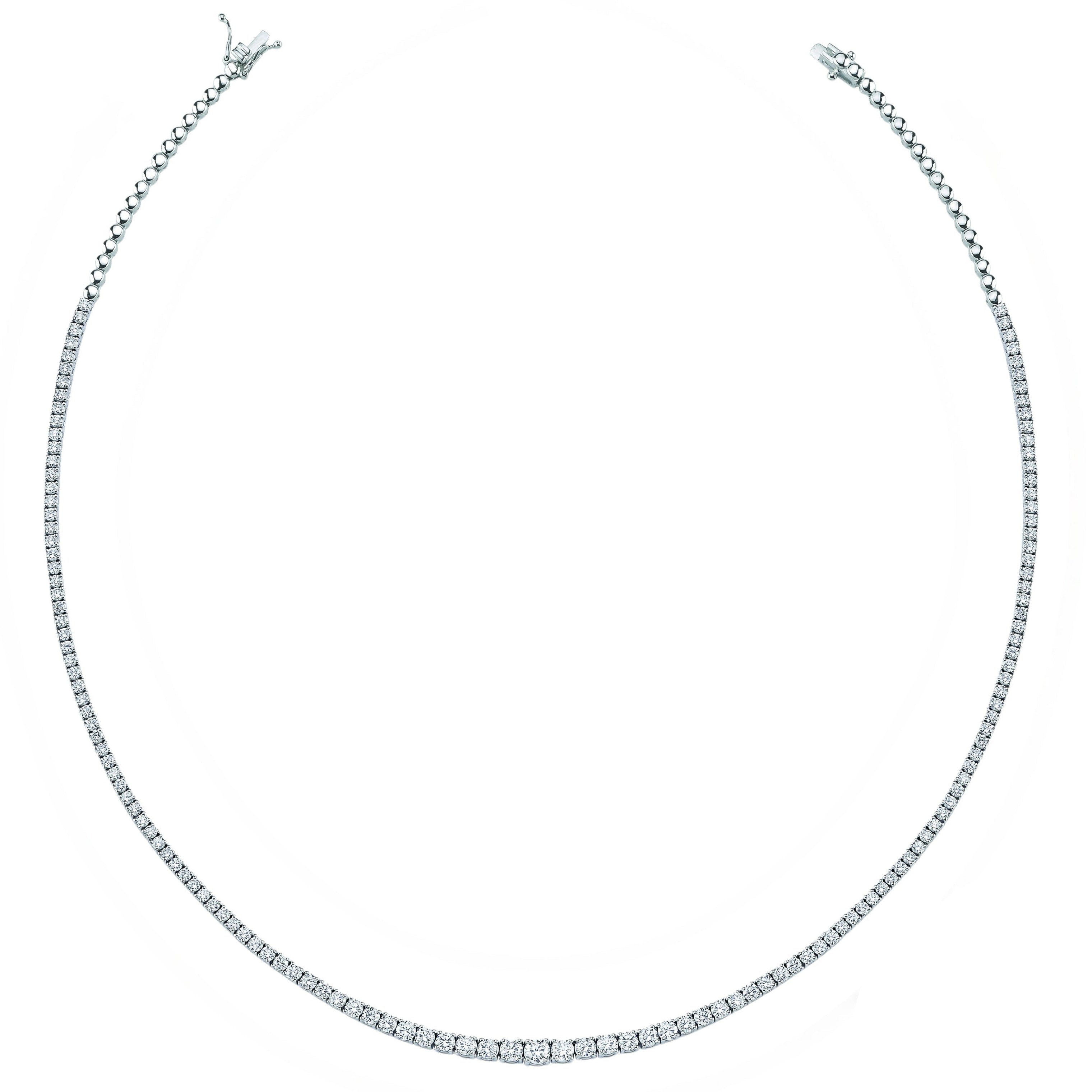 6 Carat Natural Diamond Classic Graduated Tennis Necklace