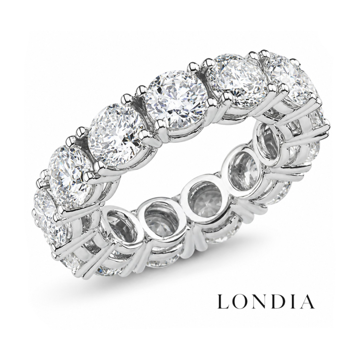 6 Carat Natural Diamond HRD International Certified Full Eternity Ring