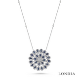 7.00 Carat Natural Sapphire and 2.50 Carat Natural Diamond Necklace | LONDIA