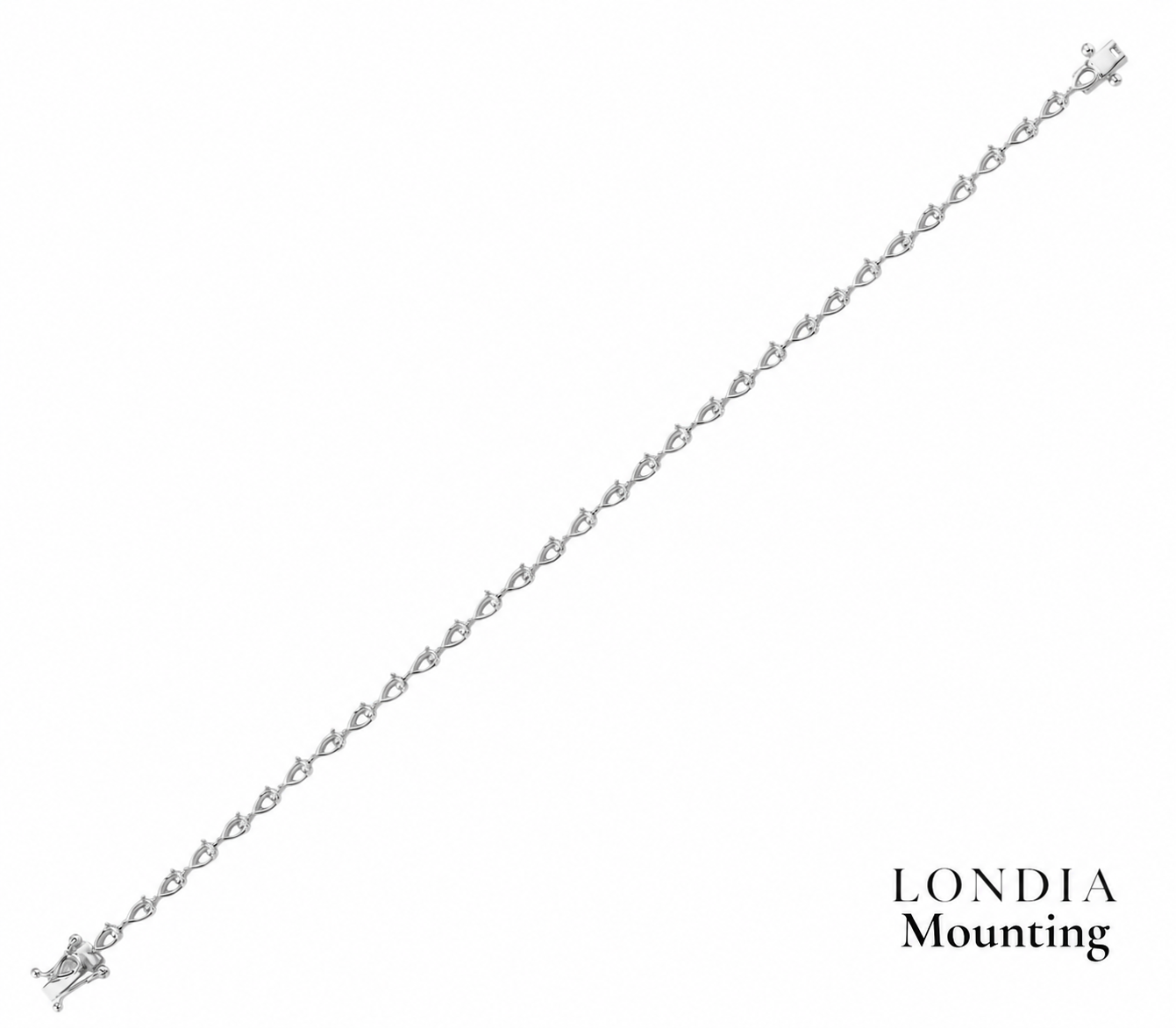 7.10 Gr. Mounting Pear Graduated Bracelet 18K Gold