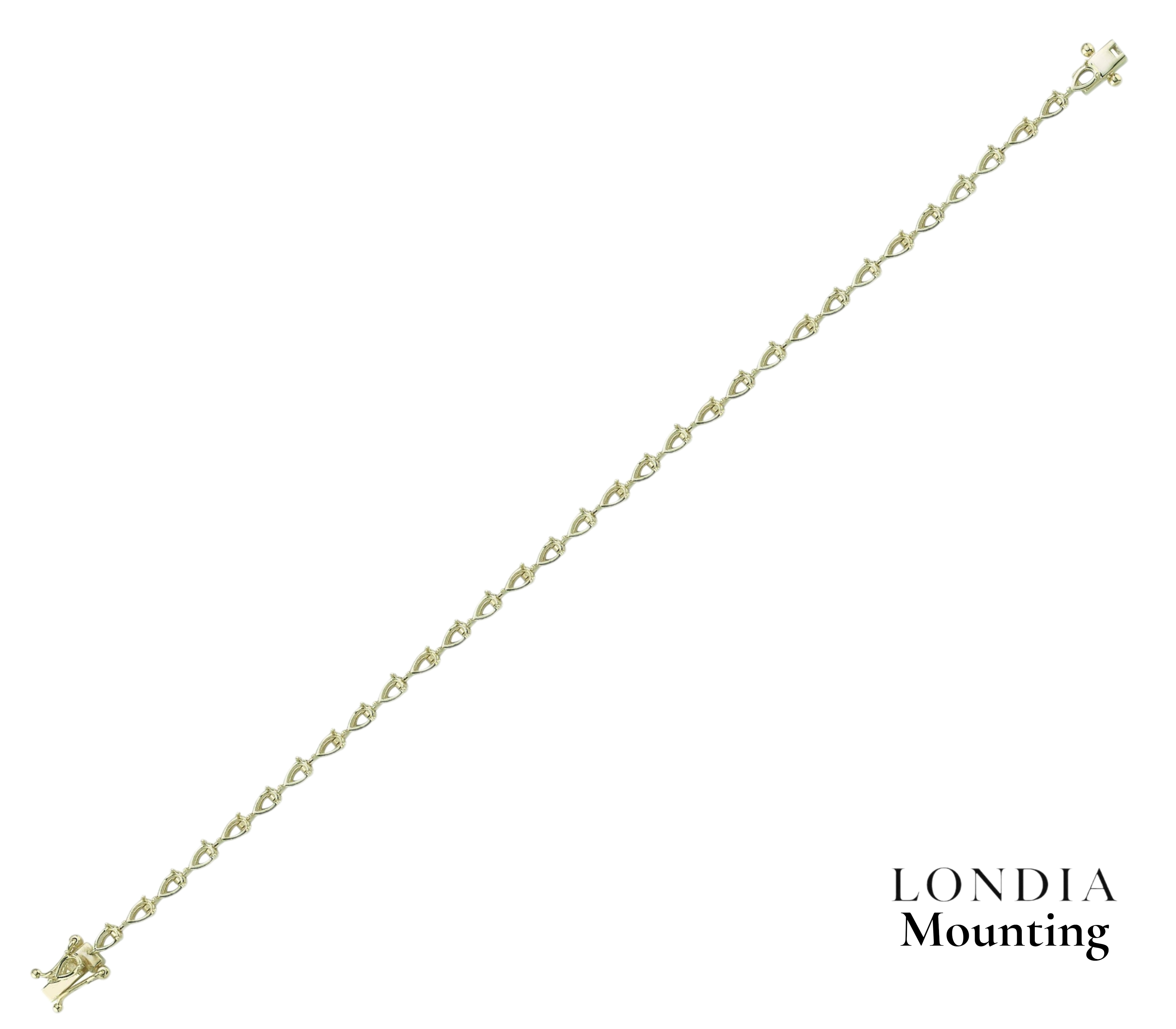 7.10 Gr. Mounting Pear Graduated Bracelet 18K Gold