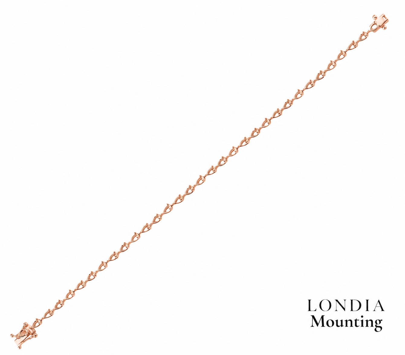 7.10 Gr. Mounting Pear Graduated Bracelet 18K Gold