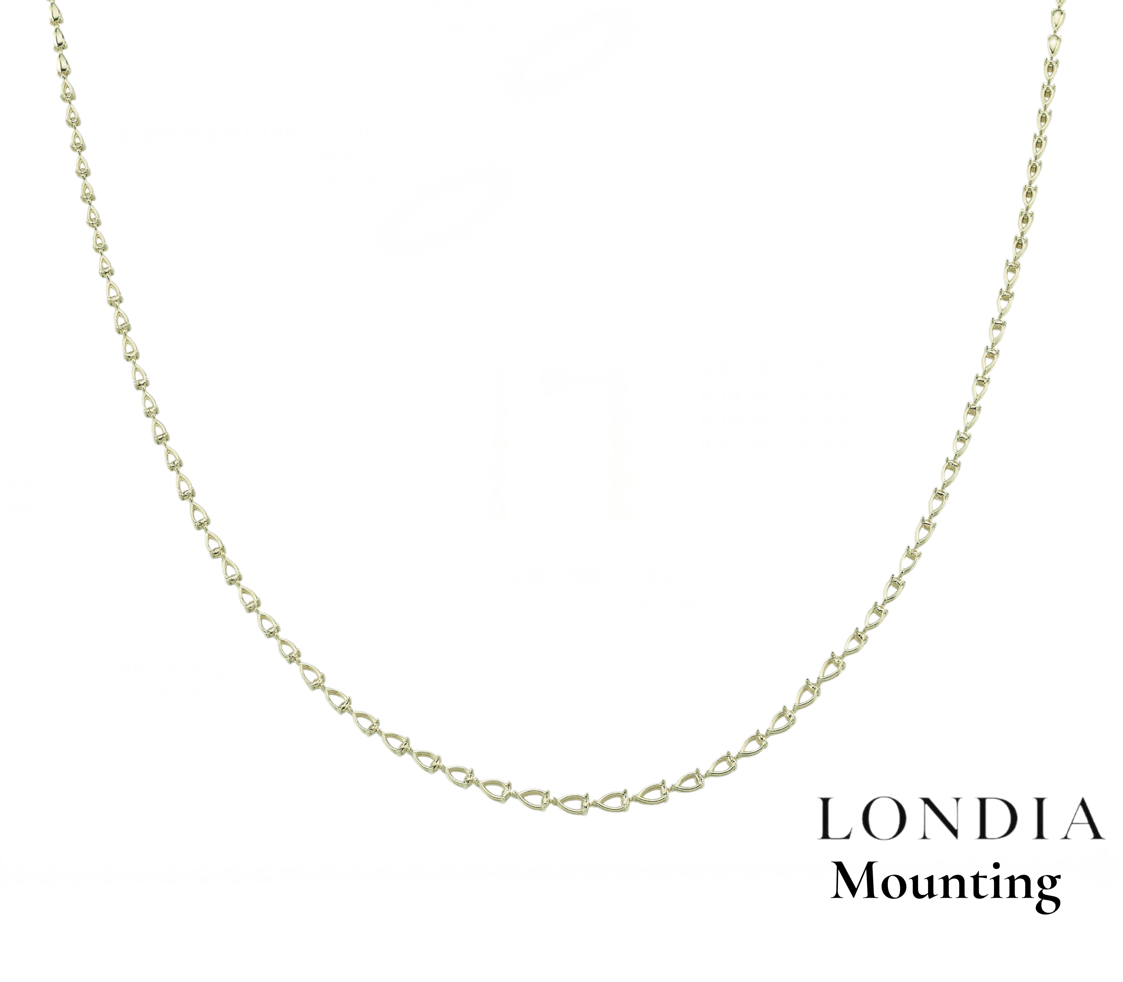 Mounting Pear Graduated Necklace