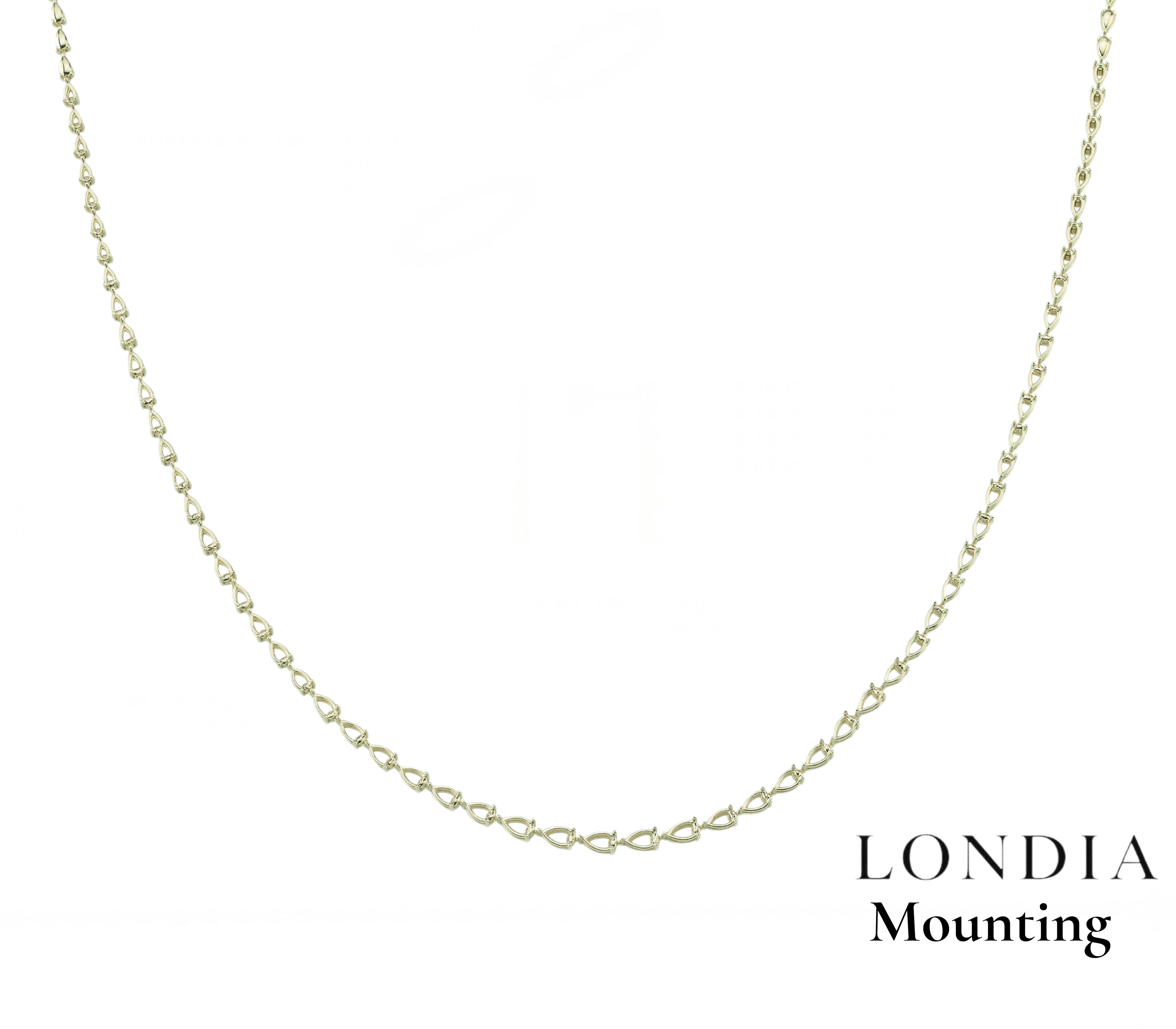 Mounting Pear Graduated Necklace