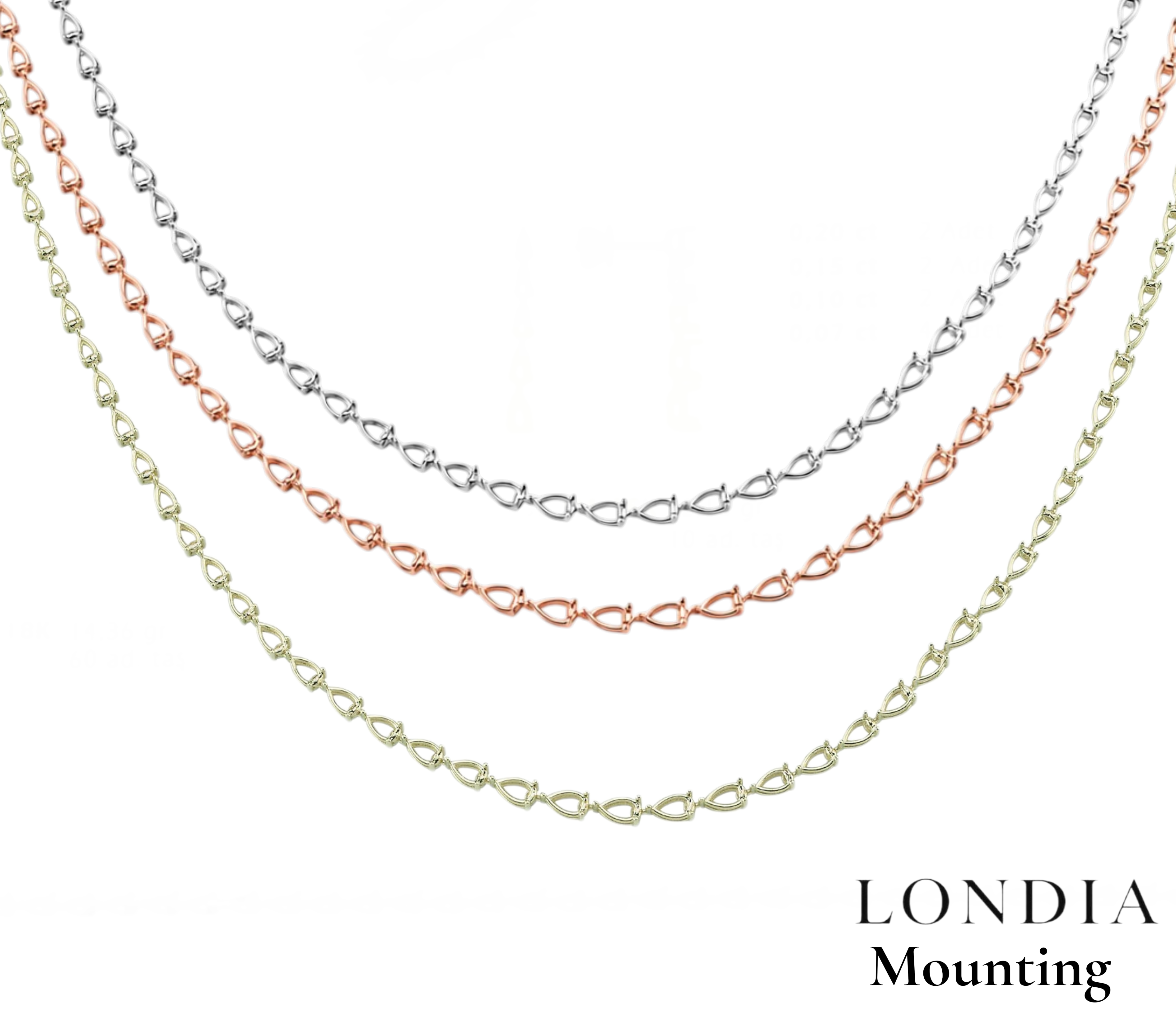Mounting Pear Graduated Necklace