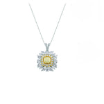 7.60 Ct. Fancy Yellow Diamond Designer Set in 18K Gold