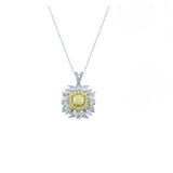 7.60 Ct. Fancy Yellow Diamond Designer Set in 18K Gold