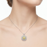 7.60 Ct. Fancy Yellow Diamond Designer Set in 18K Gold