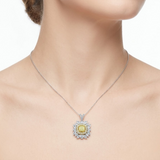 7.60 Ct. Fancy Yellow Diamond Designer Set in 18K Gold