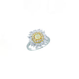 7.60 Ct. Fancy Yellow Diamond Designer Set in 18K Gold