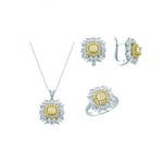 7.60 Ct. Fancy Yellow Diamond Designer Set in 18K Gold