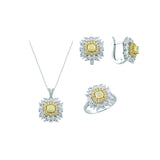 7.60 Ct. Fancy Yellow Diamond Designer Set in 18K Gold
