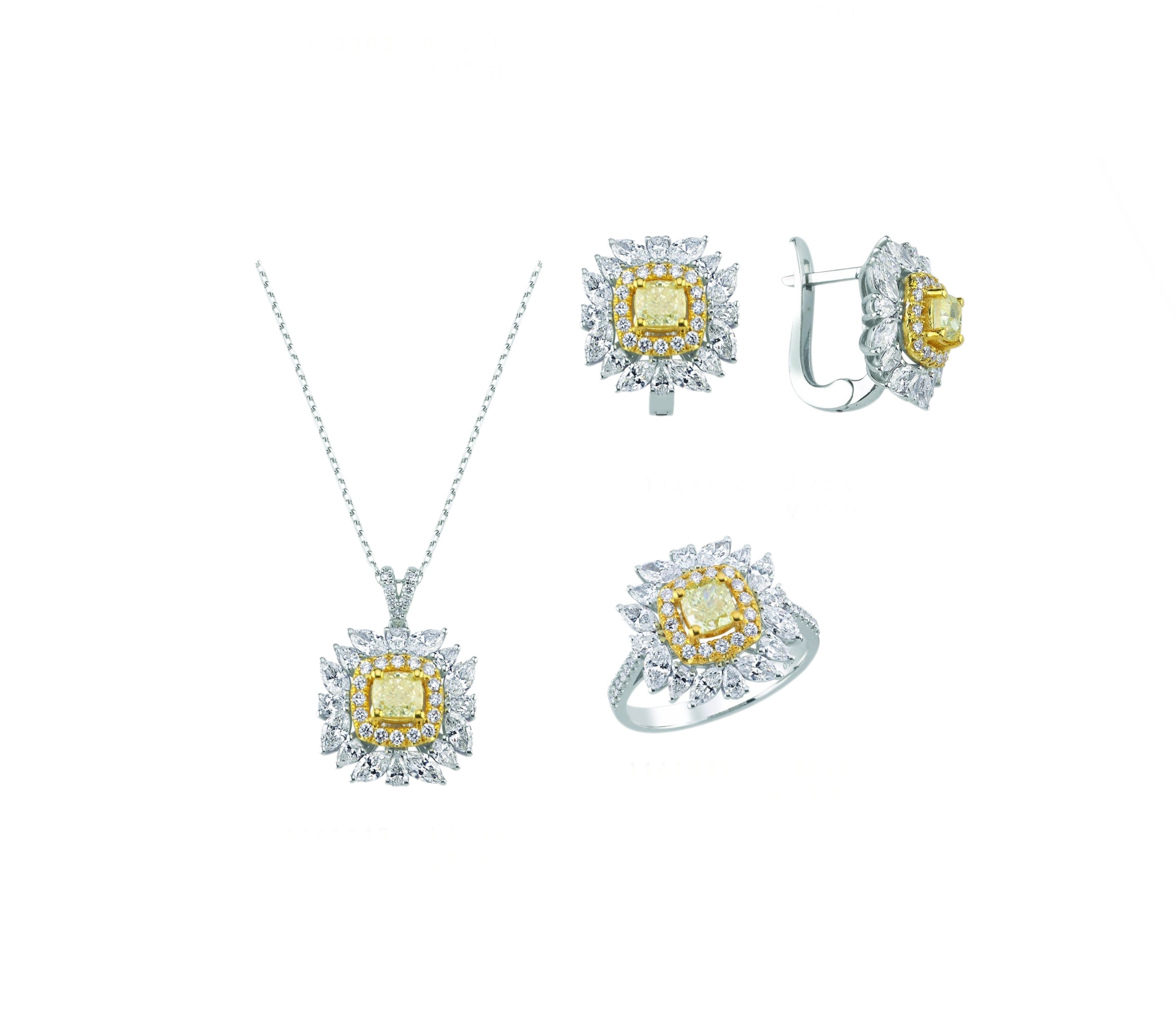 7.60 Ct. Fancy Yellow Diamond Designer Set in 18K Gold