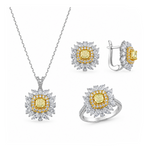7.60 Ct. Natural Diamond Fancy Yellow Design Set