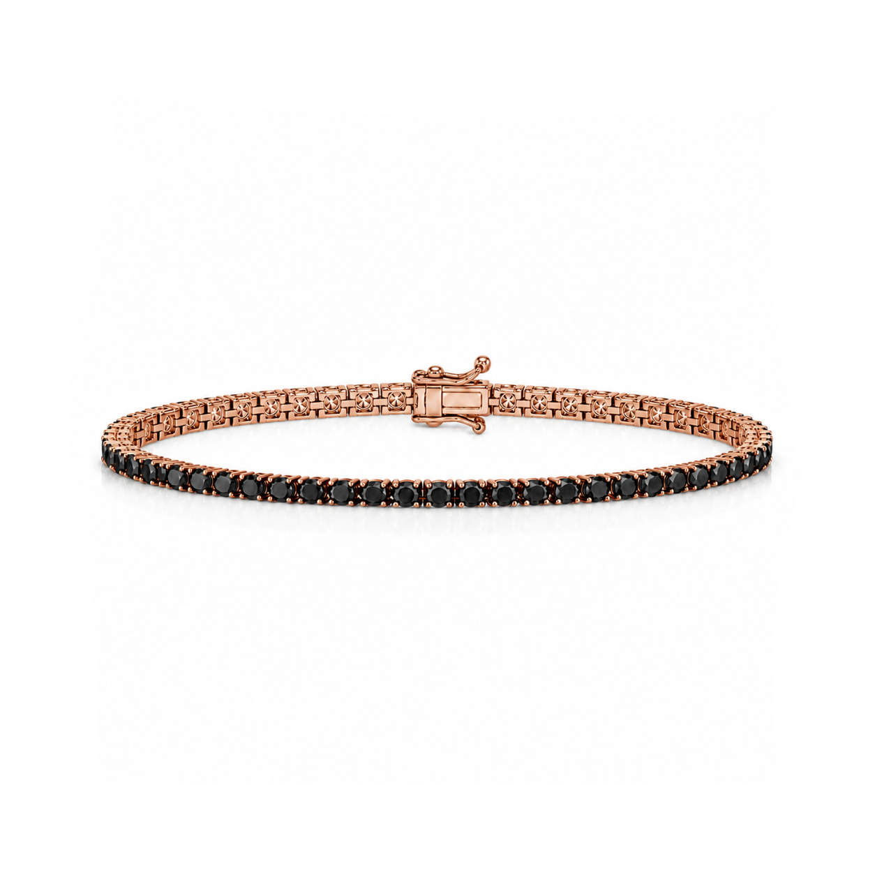 7.70 Carat Black Natural Diamond Classic Men’s Tennis Bracelet