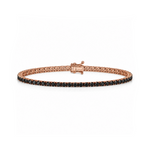 7.70 Carat Black Natural Diamond Classic Men’s Tennis Bracelet