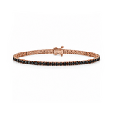 7.70 Carat Black Natural Diamond Classic Men’s Tennis Bracelet