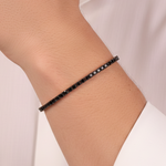 7.70 Carat Black Natural Diamond Classic Men’s Tennis Bracelet