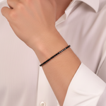 7.70 Carat Black Natural Diamond Classic Men’s Tennis Bracelet