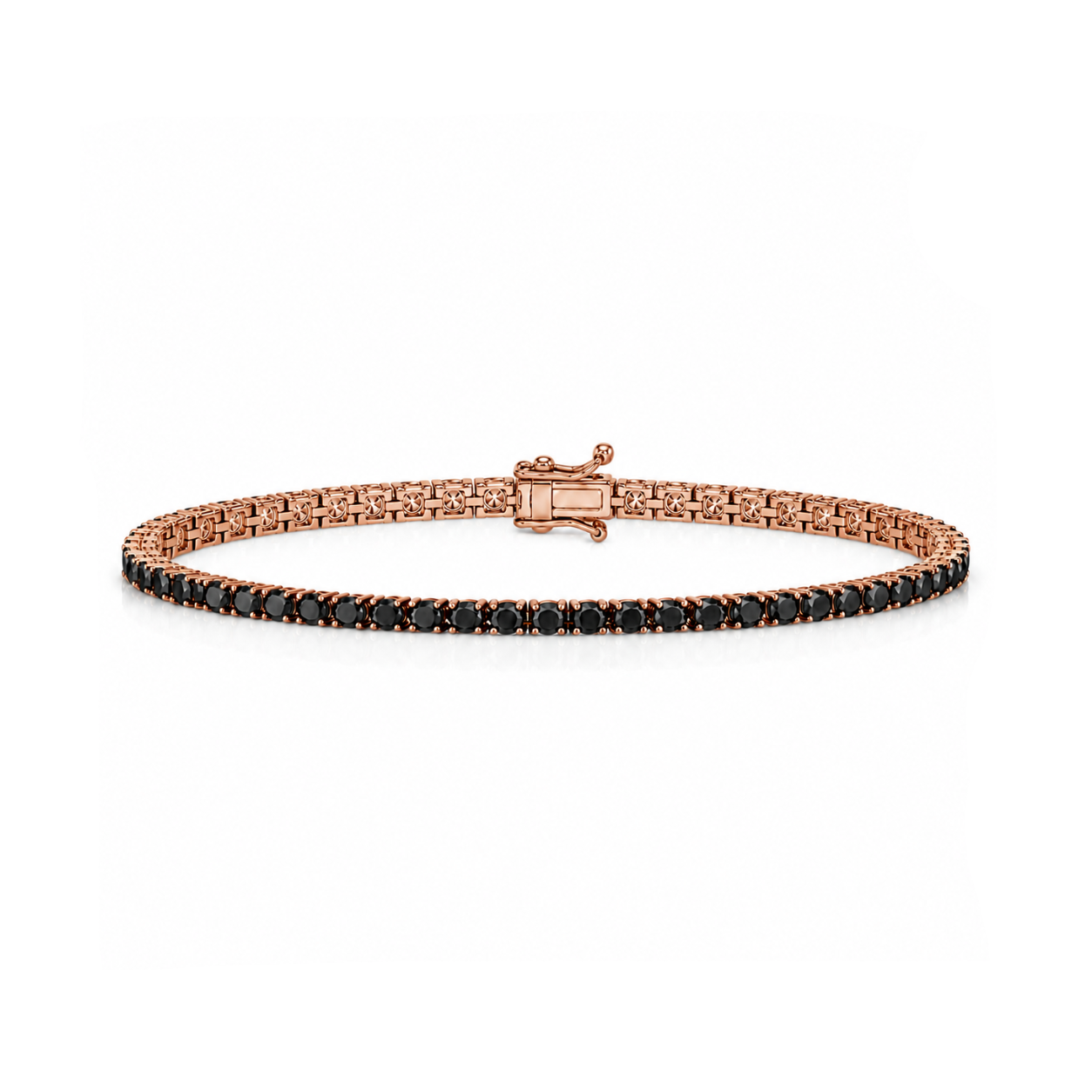 7.70 Ct. Black Natural Diamond Classic Tennis Bracelet
