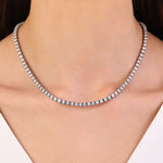 8.00 CTW Diamond Clair Design Tennis Necklace 14k Fine Gold