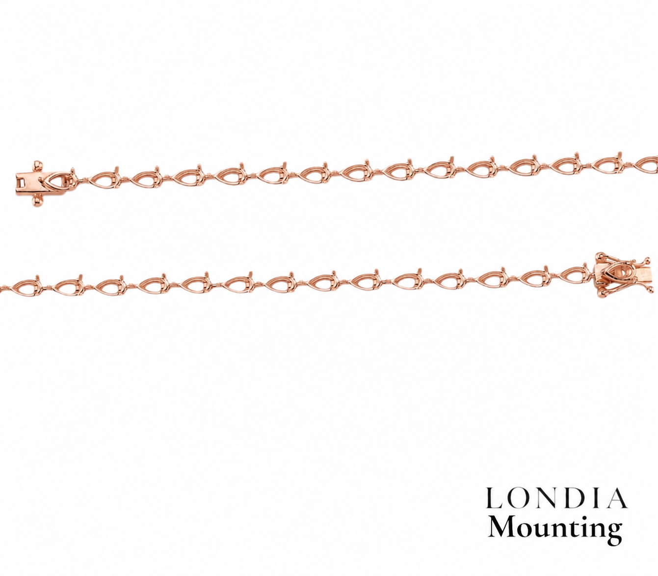 8.15 Gr. Mounting Pear Graduated Bracelet 18K Gold