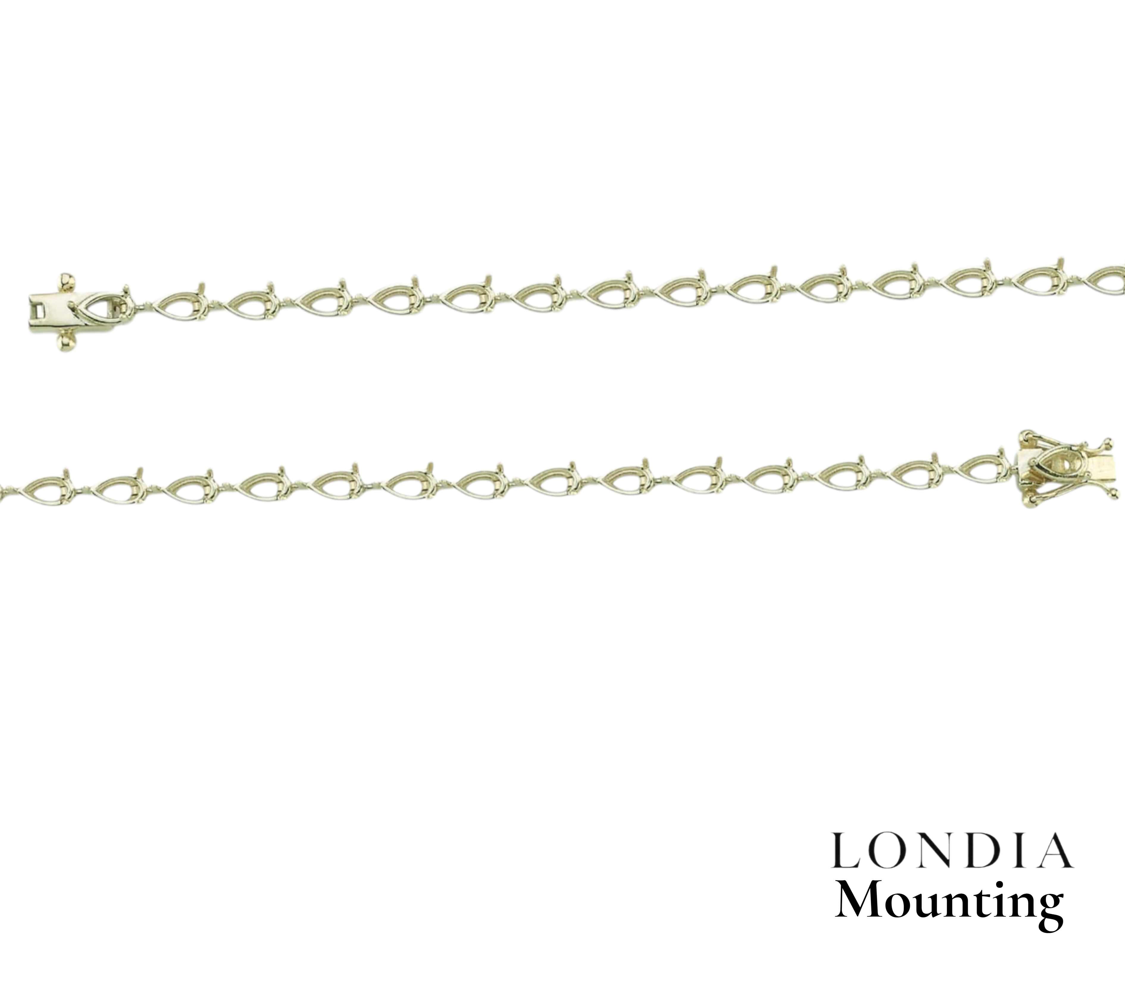8.15 Gr. Mounting Pear Graduated Bracelet 18K Gold